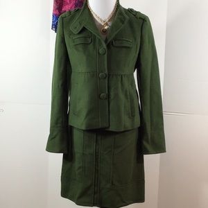Ann Taylor rabbit blend forest green skirt set 4